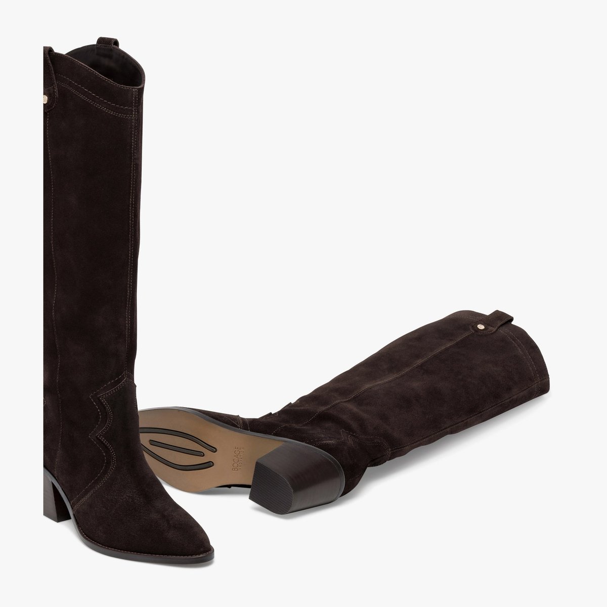 Botte À Talon en cuir MAELIS marron chocolat, BOCAGE