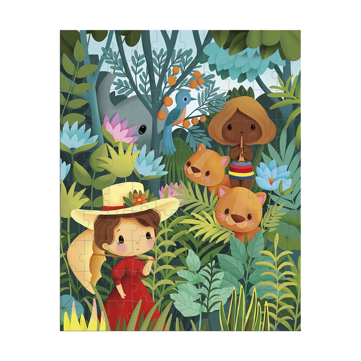 Puzzle 100 Pcs Inspiré De Rousseau couleur unique, JANOD