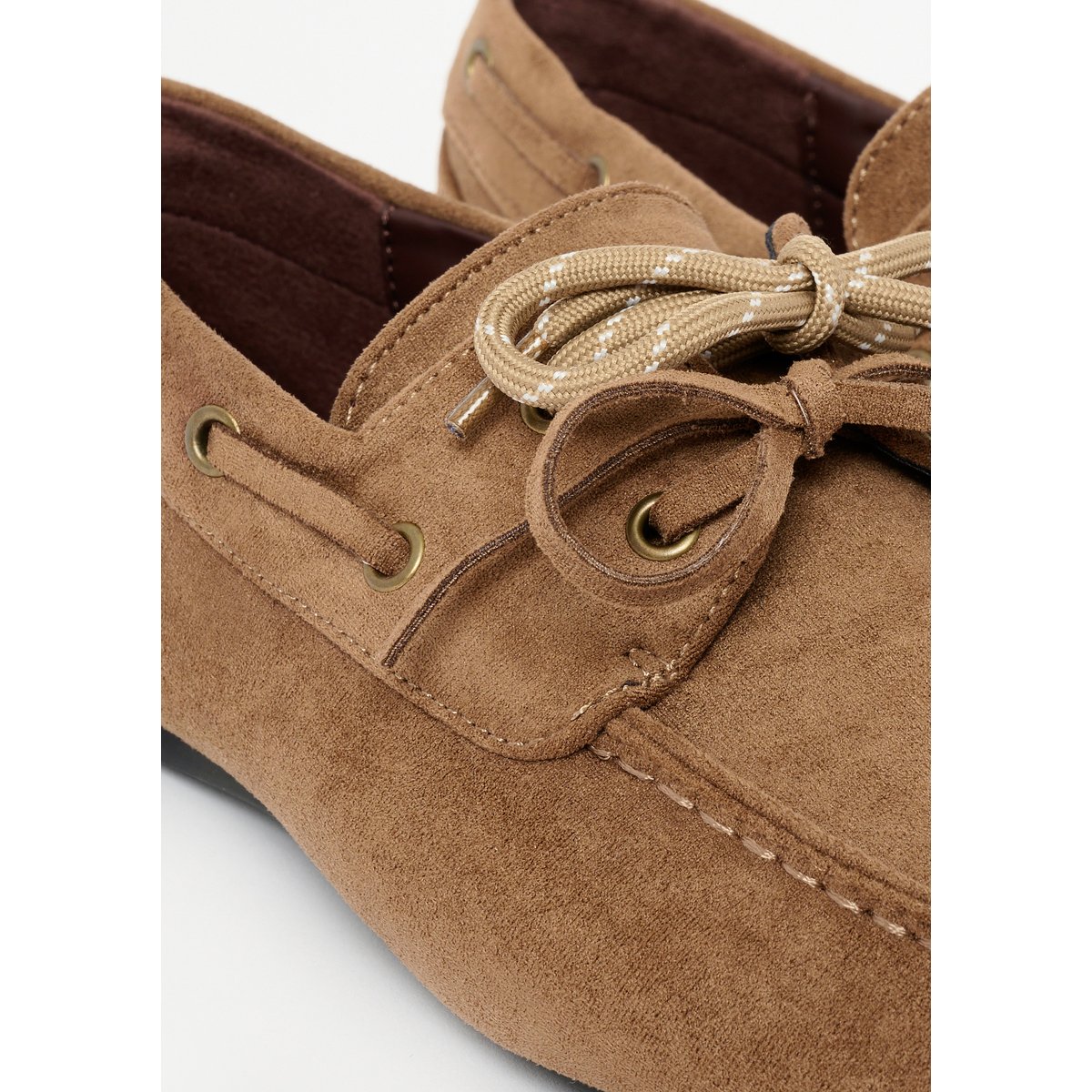 Mocassins bateau en suédine taupe, LOLALIZA