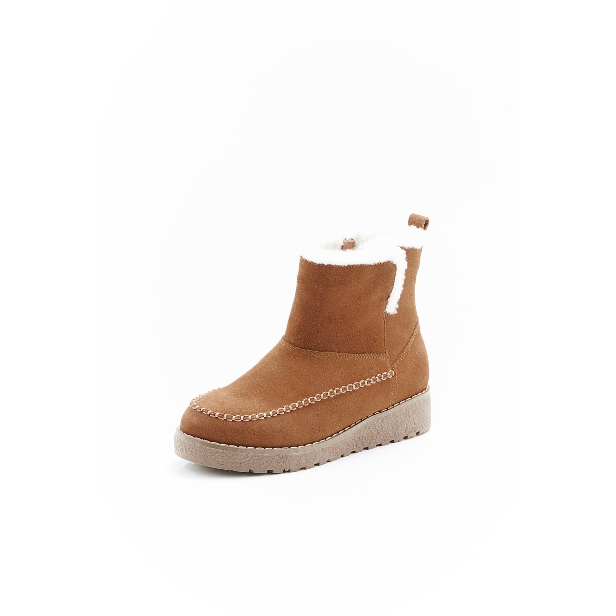 Boots fourrées labellisées Thermolactyl marron amande, DAMART