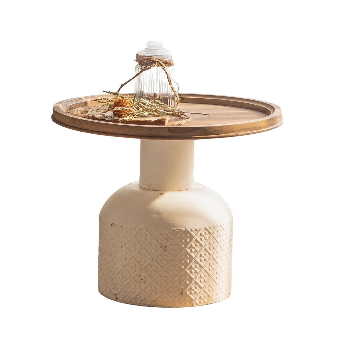 Table basse en bois et métal - PLOT blanc, MATHI DESIGN