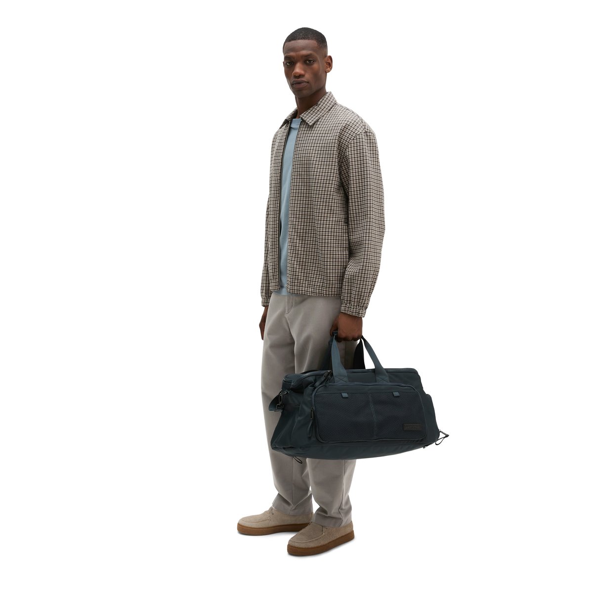 Sac de week-end 2-en-1, modèle Per en matériau recyclé hydrofuge bleu fonce, MARC O'POLO