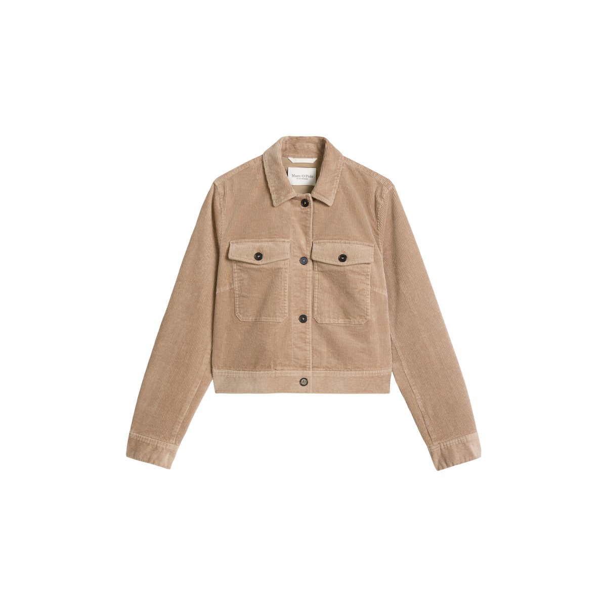 Surchemise courte en velours côtelé avec une texture rainurée décontractée beige, MARC O'POLO