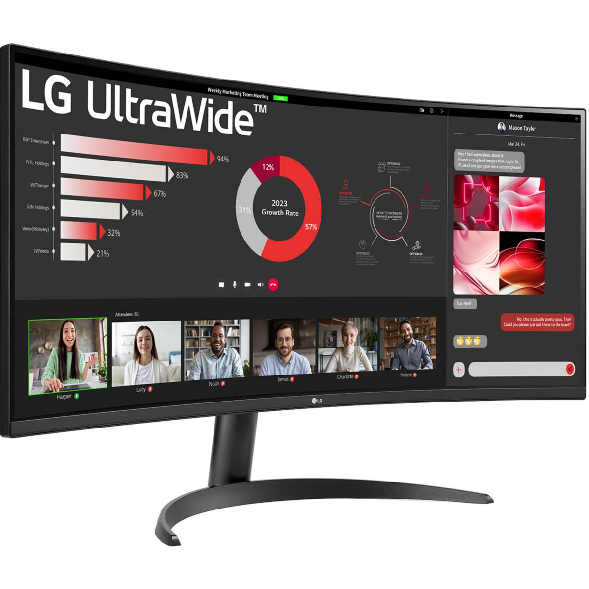 Ecran PC UltraWide 34WR50QK-B 34" incurvé VA WQHD 100 Hz HDR10 couleur unique, LG
