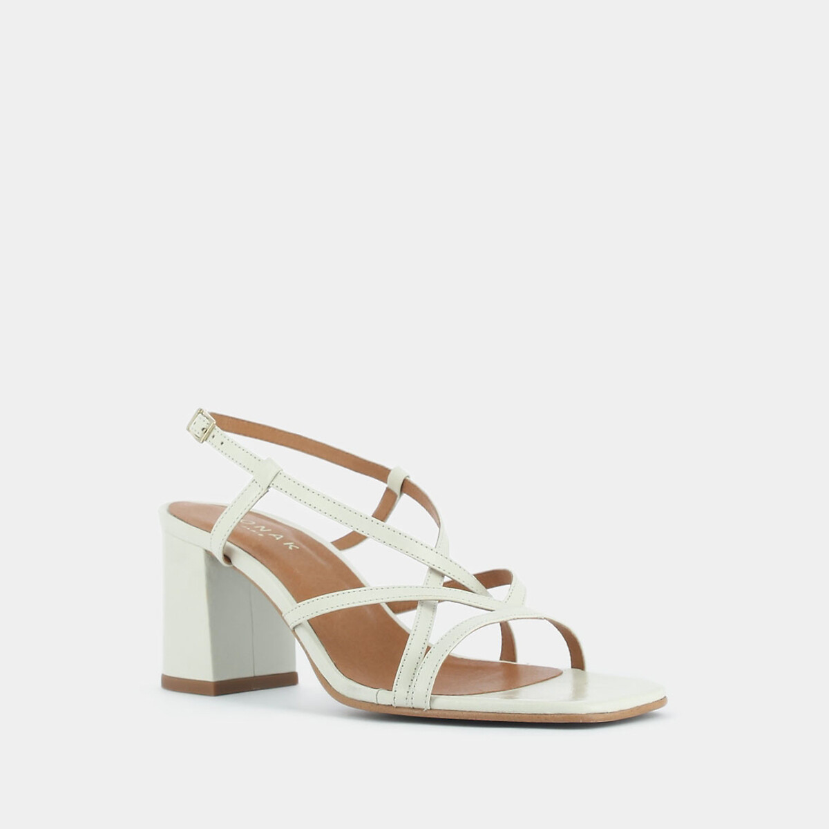 Verlaine Patent Leather Sandals ecru , JONAK