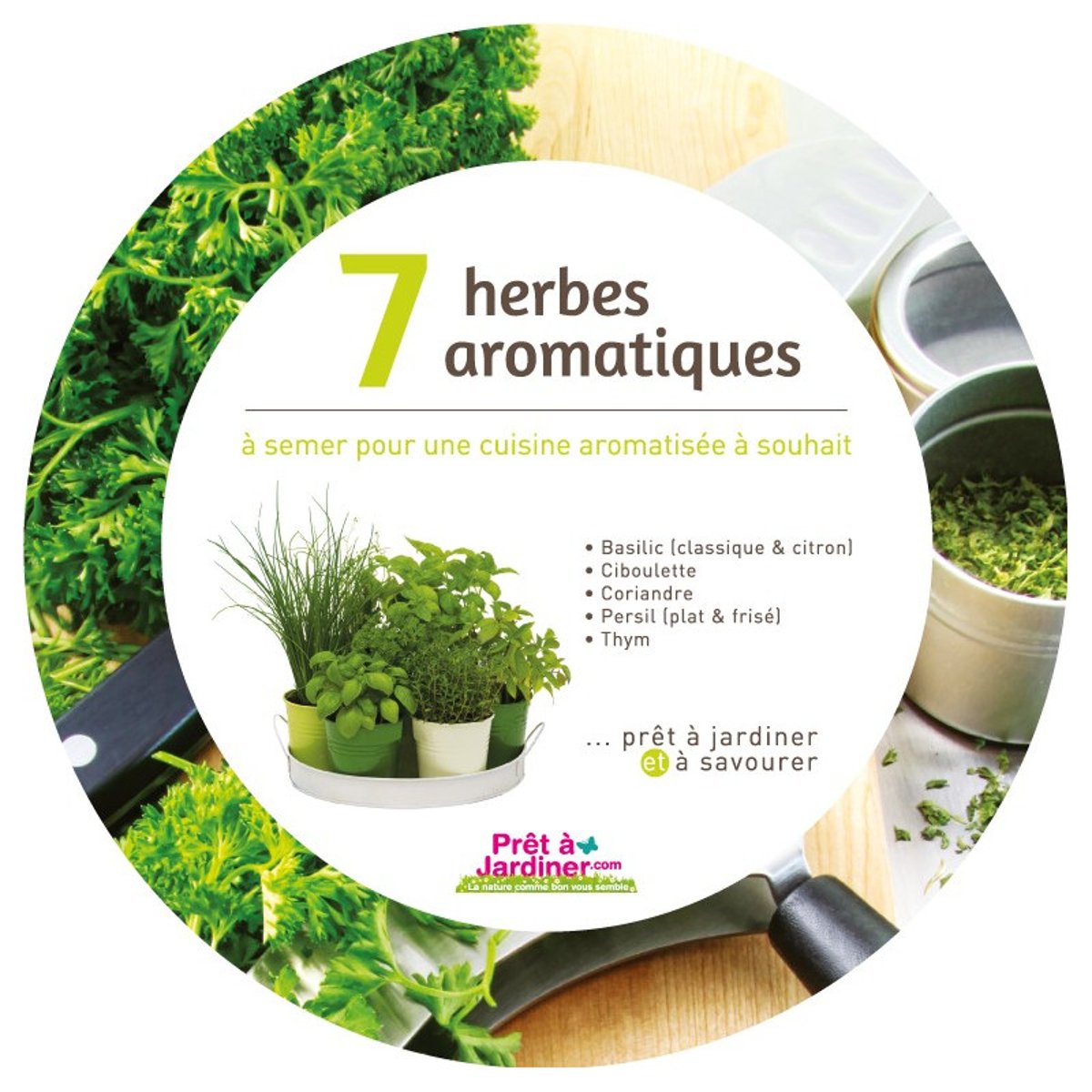 Plateau 7 herbes aromatiques couleur unique, FLOREX