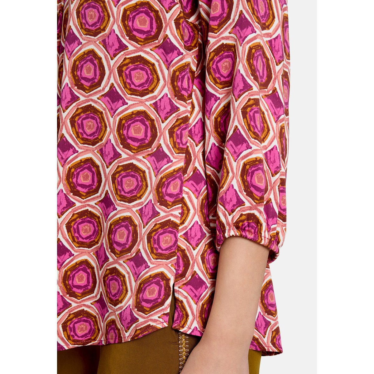 T-shirt façon blouse à motifs blanc/violet, CARTOON