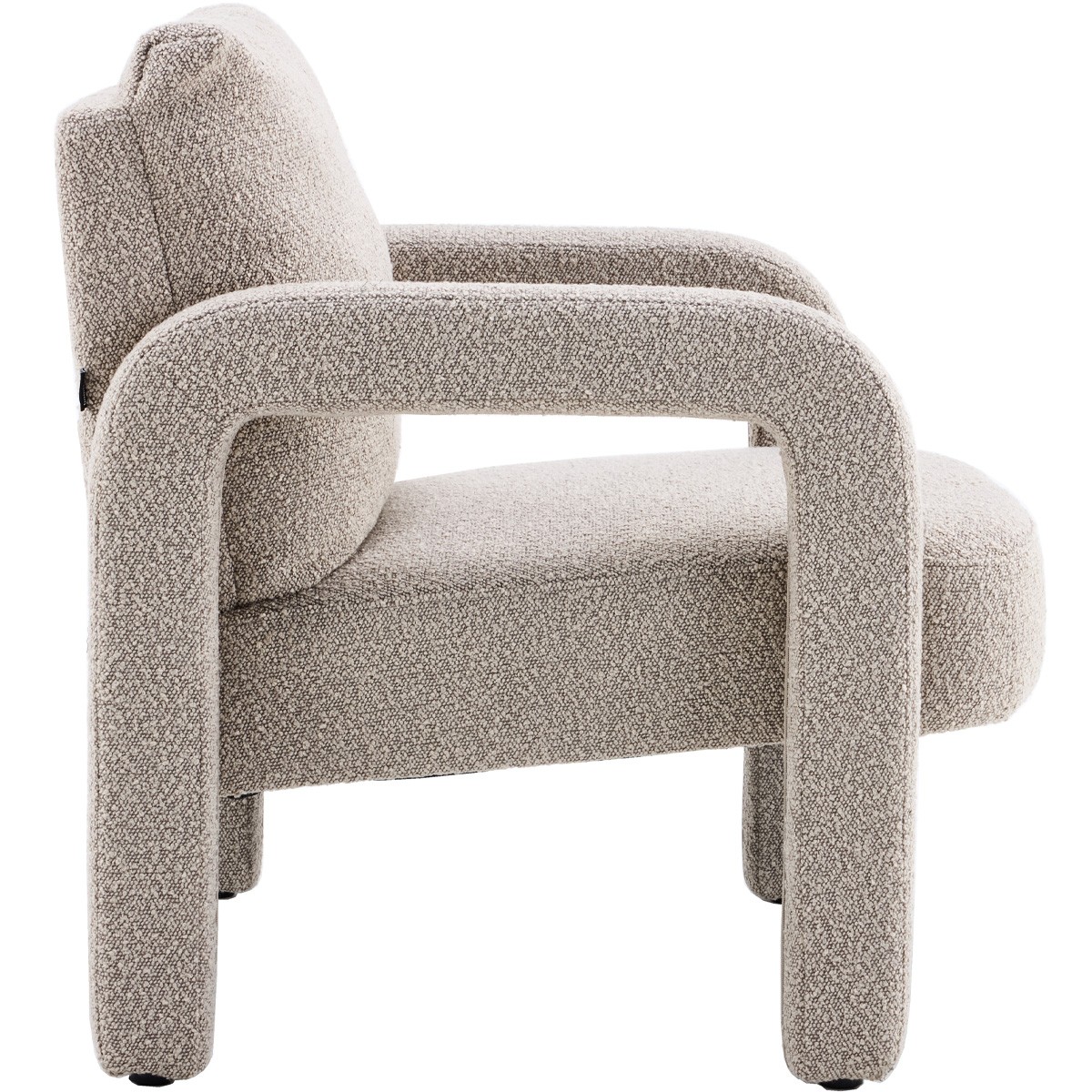 fauteuil en tissu bouclé - NIKO taupe, HOMIFAB