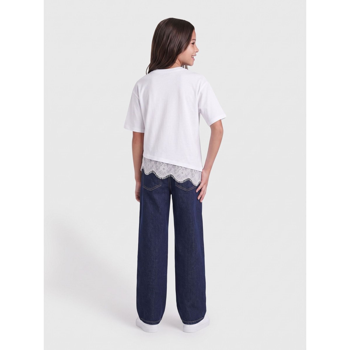 Jean Coupe Droite dark blue denim 1, KIDS ONLY