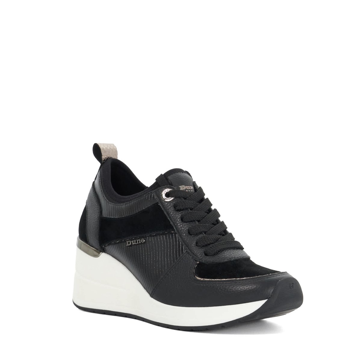 Baskets compensées à lacets - ELOISA black-suede mix, DUNE LONDON