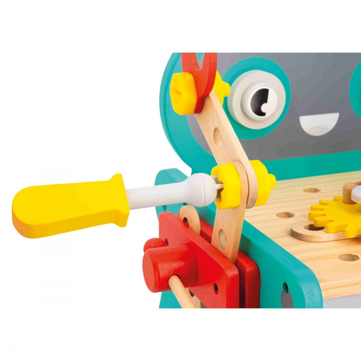Chariot En Bois Robot multicolore, JANOD