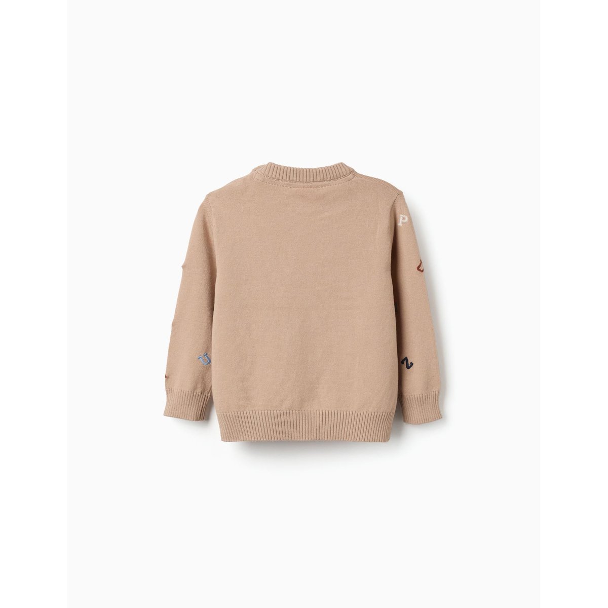 Pull en maille avec lettres brodées beige, ZIPPY