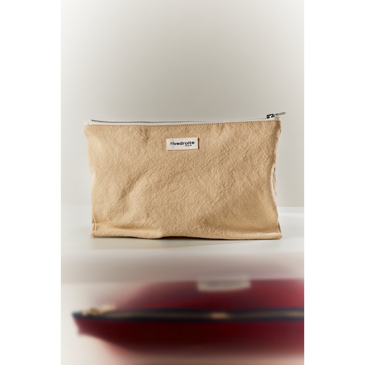 Pochette zippée BARBETTE beige, RIVEDROITE