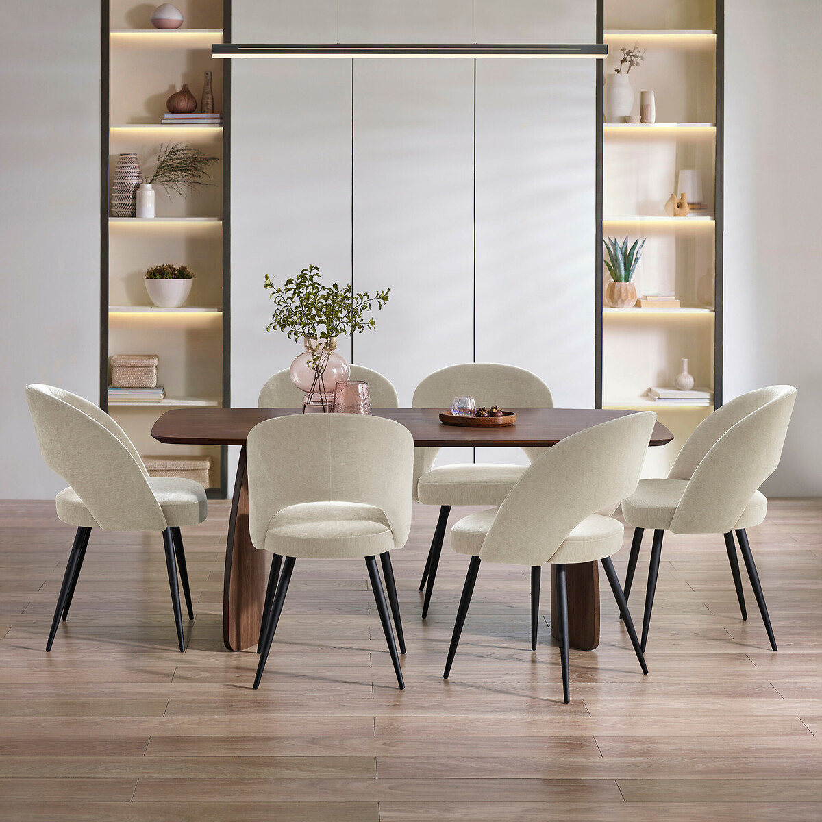 Eleanor Chenille Upholstered Dining Chairs (Set of 2) cream beige, SO'HOME