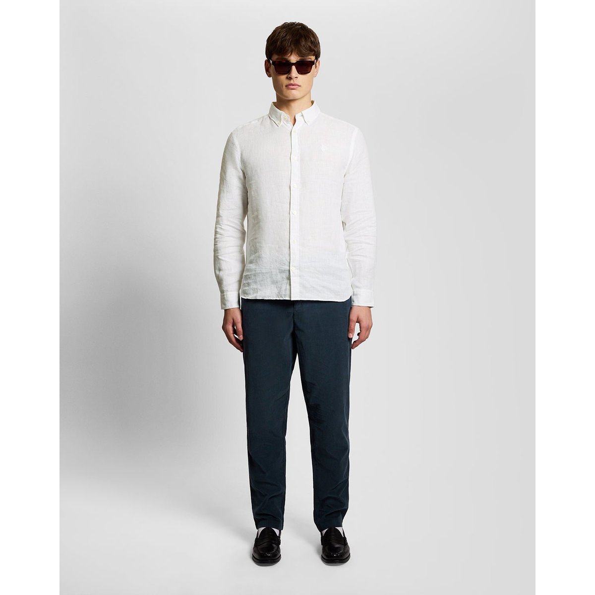 Chemise en lin boutonné blanc, LYLE & SCOTT
