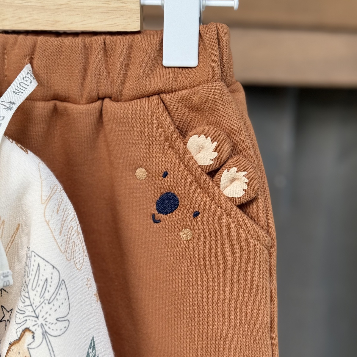 Ensemble enfant sweat et pantalon en molleton Constellation camel, PETIT BEGUIN