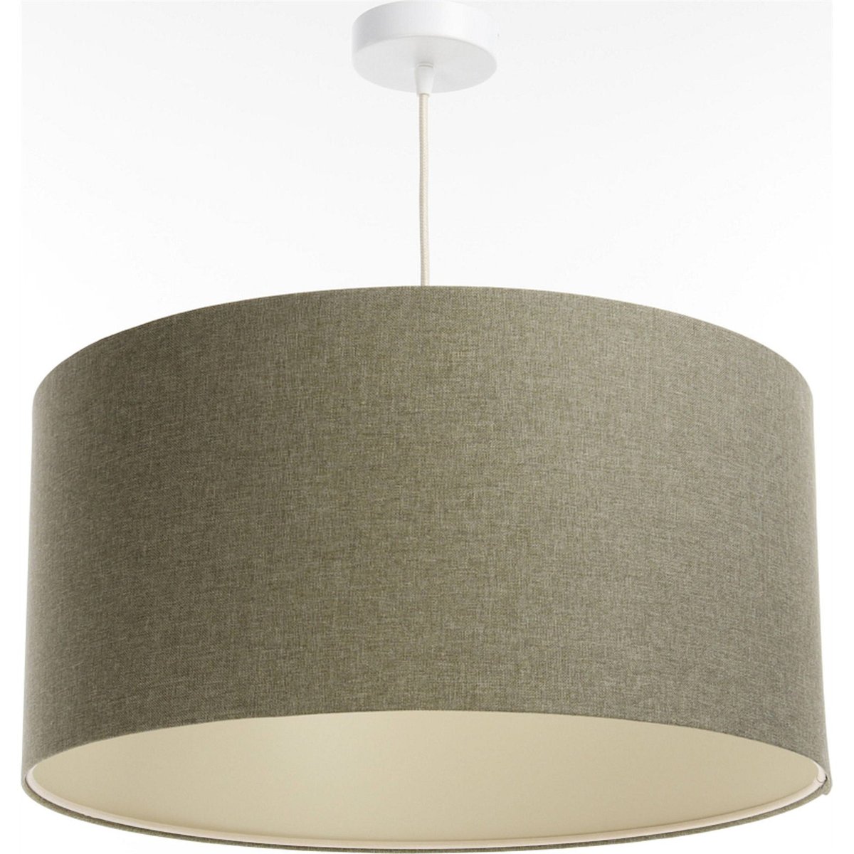 Suspension en tissu rond style bohème Boho Elegant beige crème avec dessous ivoire, BPS KONCEPT