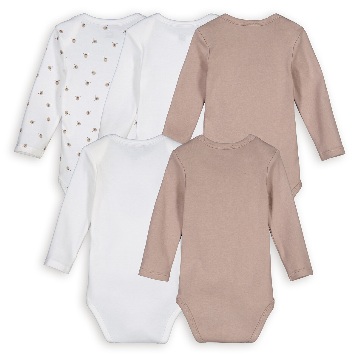 5er-Pack Bodys mit langen Ärmeln farblich sortiert, LA REDOUTE COLLECTIONS