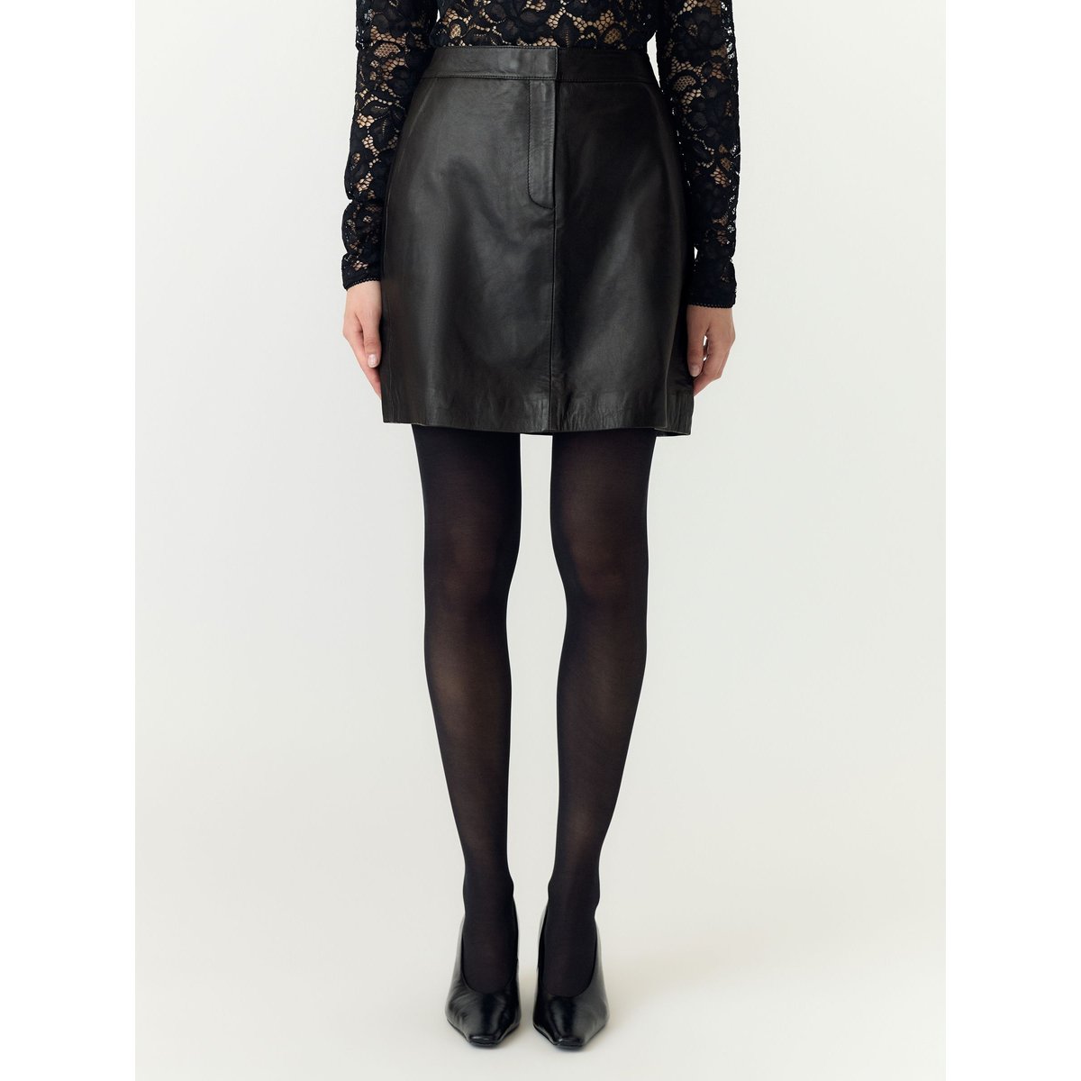 Mini-Jupe En Cuir black 3, YAS