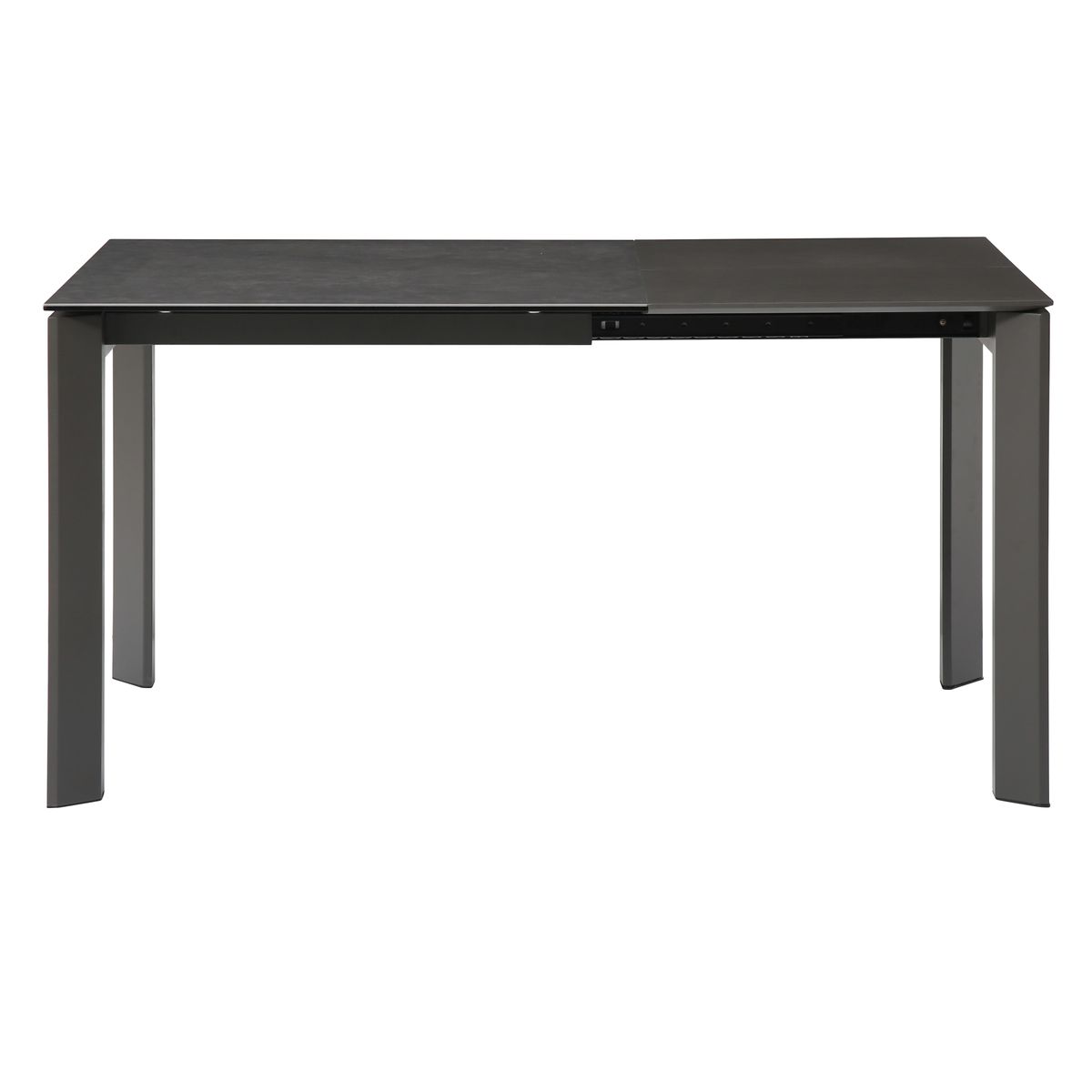 Table repas céramique gris 90 cm avec allonge 60 cm noir, ZAGO