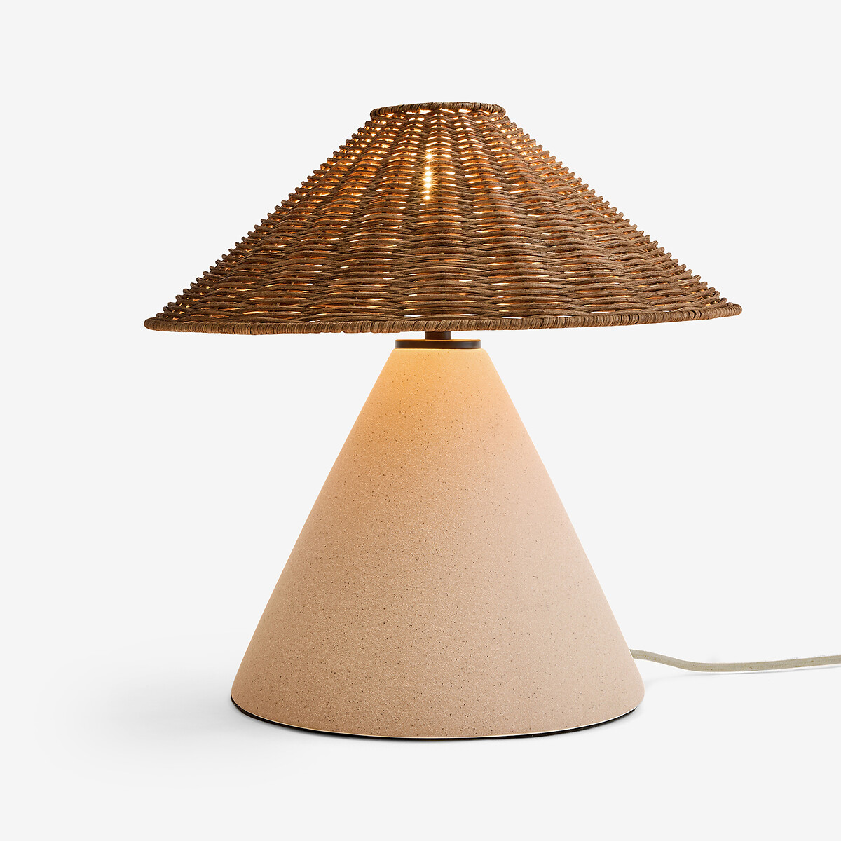 MADE.COM Marlowe Table Lamp with Rattan Shade natural, MADE