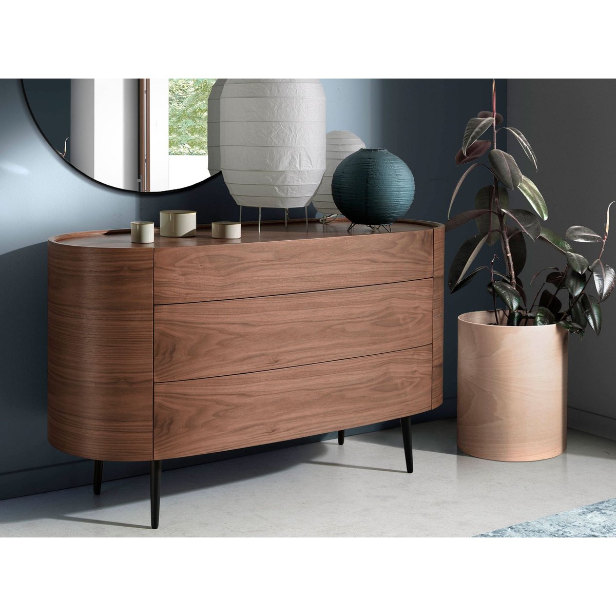 Commode noyer et pieds noyer | noir, ANGEL CERDA