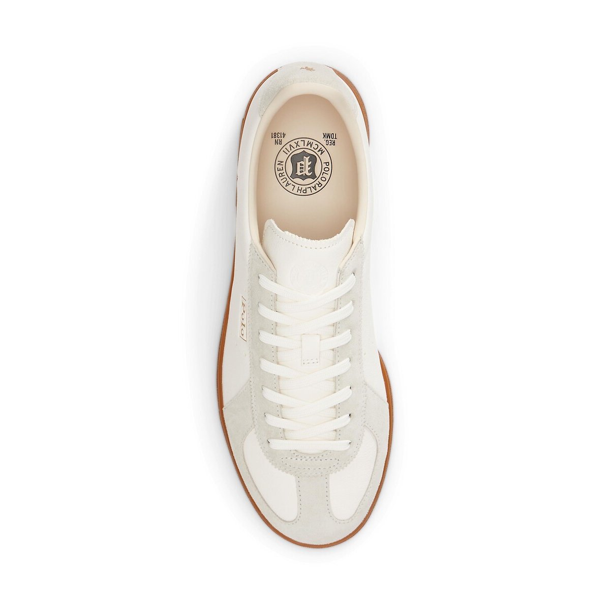 Scarpe da ginnastica in pelle BEDFORD bianco/grigio, POLO RALPH LAUREN