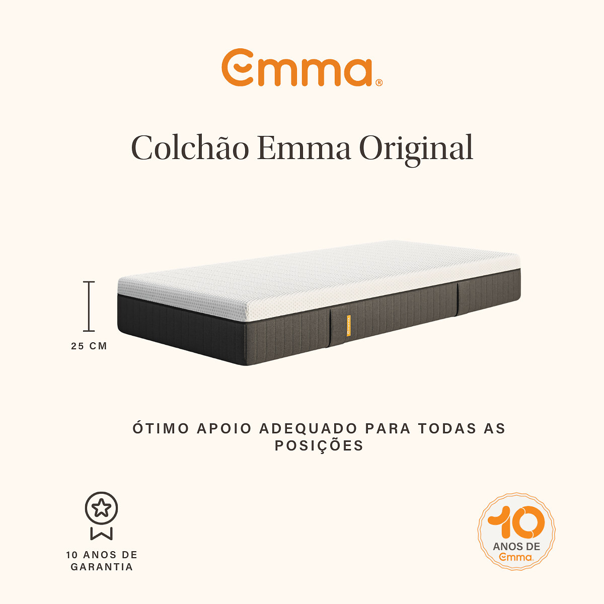 Colchão Emma Original, Emma branco, EMMA