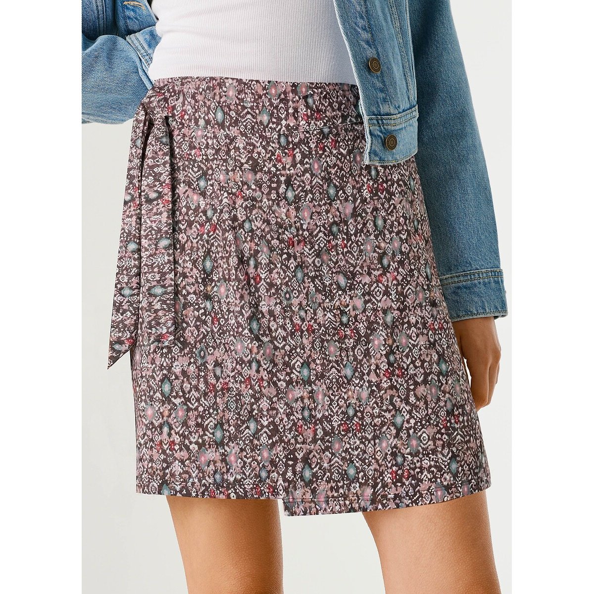 Jupe courte, portefeuille, imprimée imprimé multicolore, PEPE JEANS