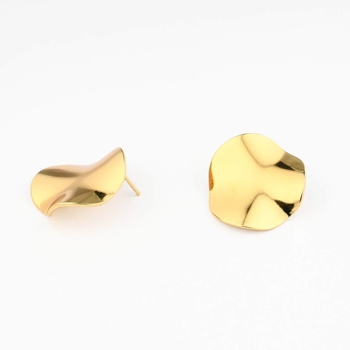 Boucles d'oreilles rondes acier inoxydable doré, BALABOOSTE