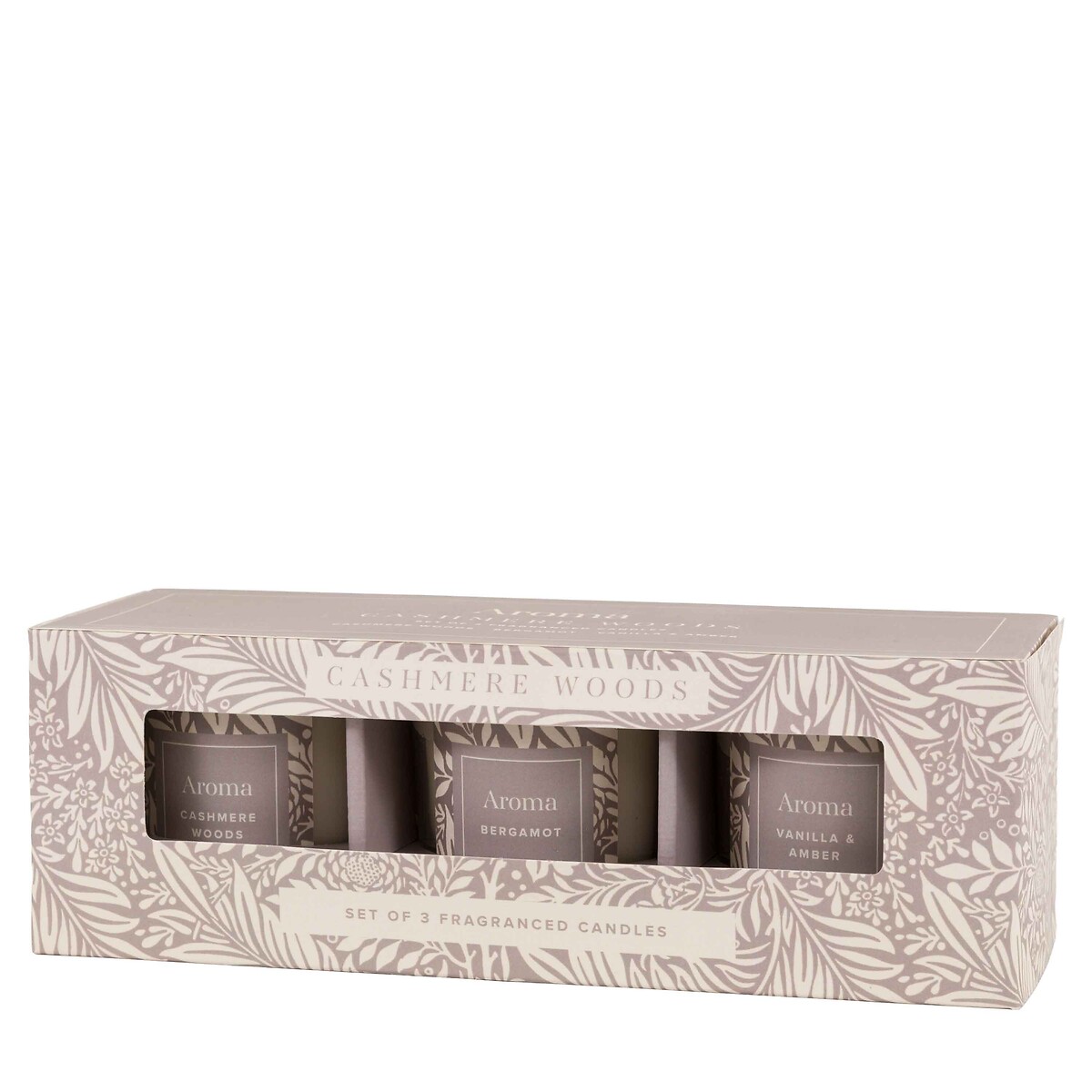 Set of 3 Cashmere Woods Candles in Cashmere / Bergamot / Vanilla & Amber Fragrance natural, ÉDITÉ