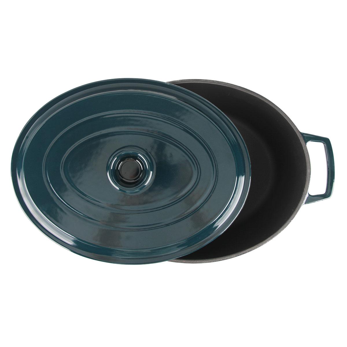 Cocotte en fonte ovale 33cm - "Masseiron Emeraude" couleur unique, LAGUIOLE CUISSON