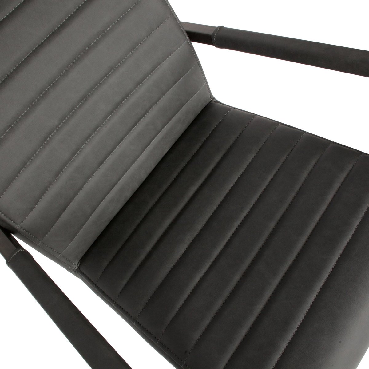 Chaises de table cuir synthétique BAS antraciet, WOOOD