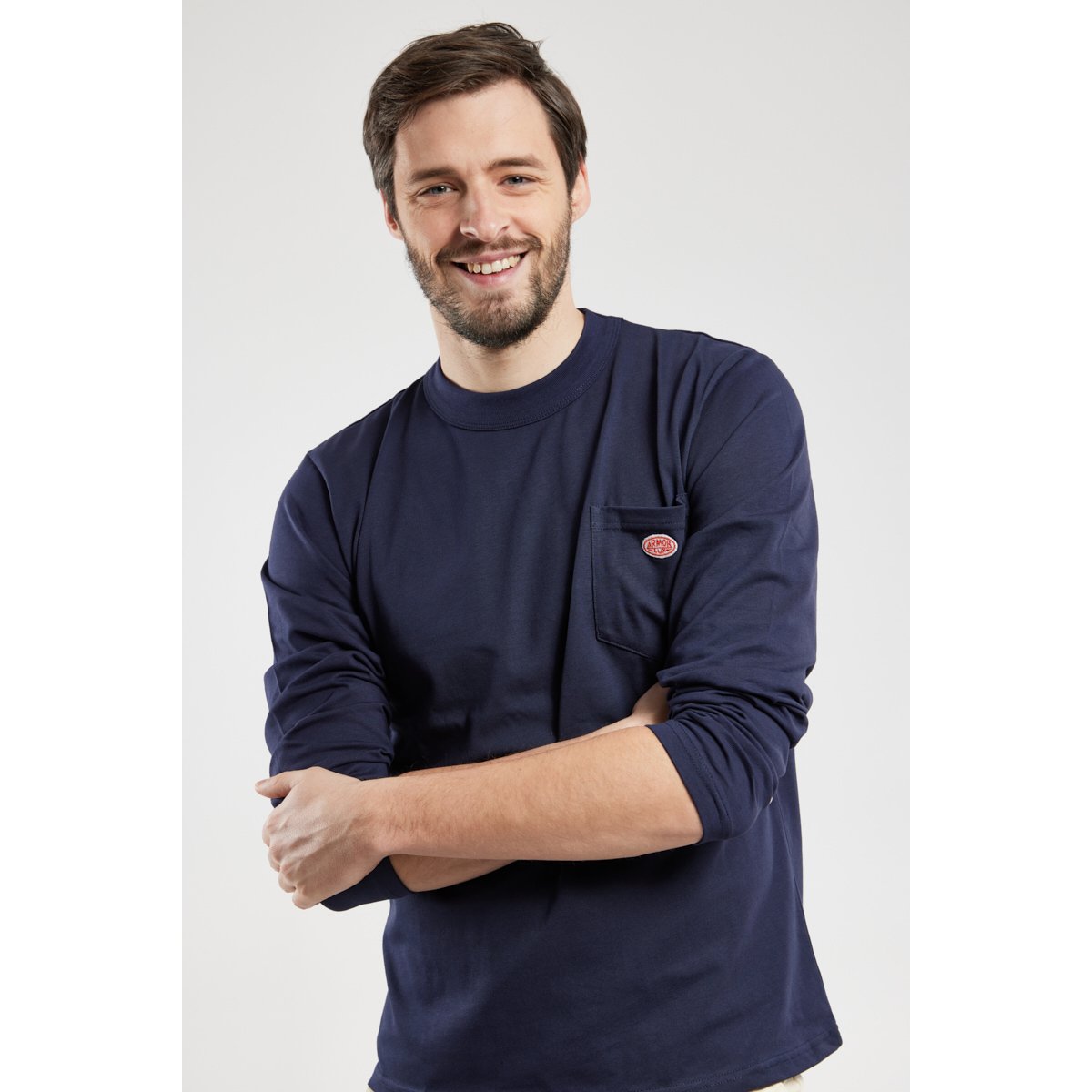 T-shirt manches longues en coton bio navire, ARMOR-LUX