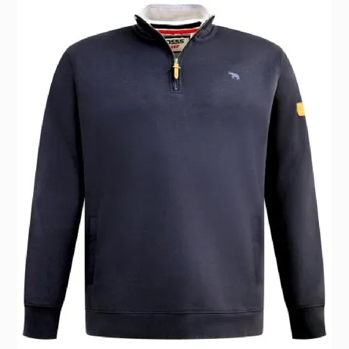 Sweat à col montant zippé motif/style logo brodé RUSSEL noir, DUKE