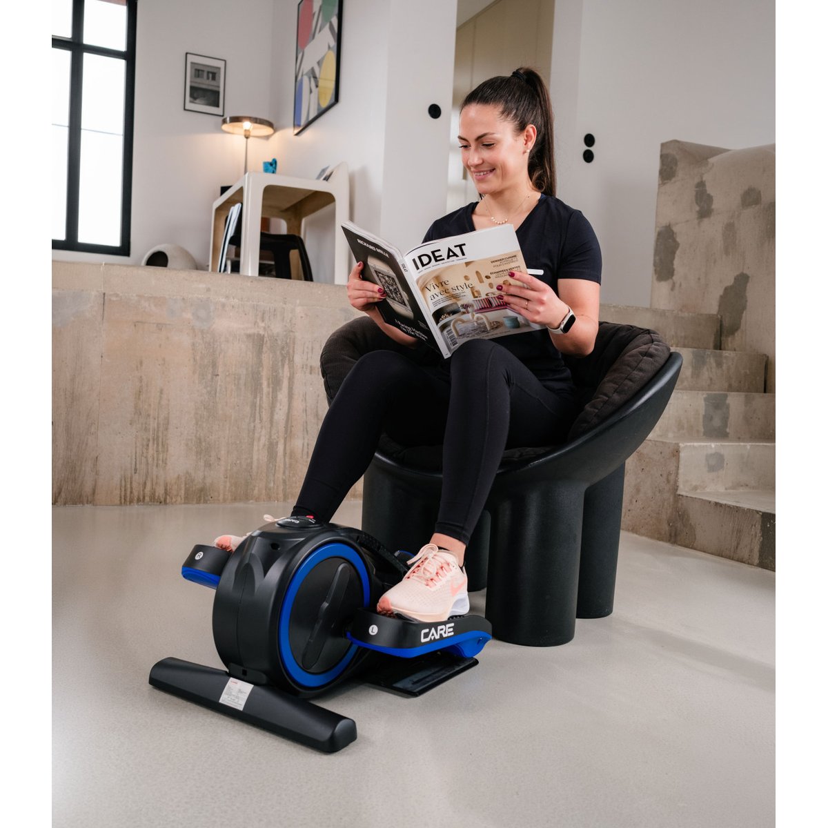 Mini elliptique ELLIPTER - CARE - Manuel et magnétique bleu, CARE FITNESS