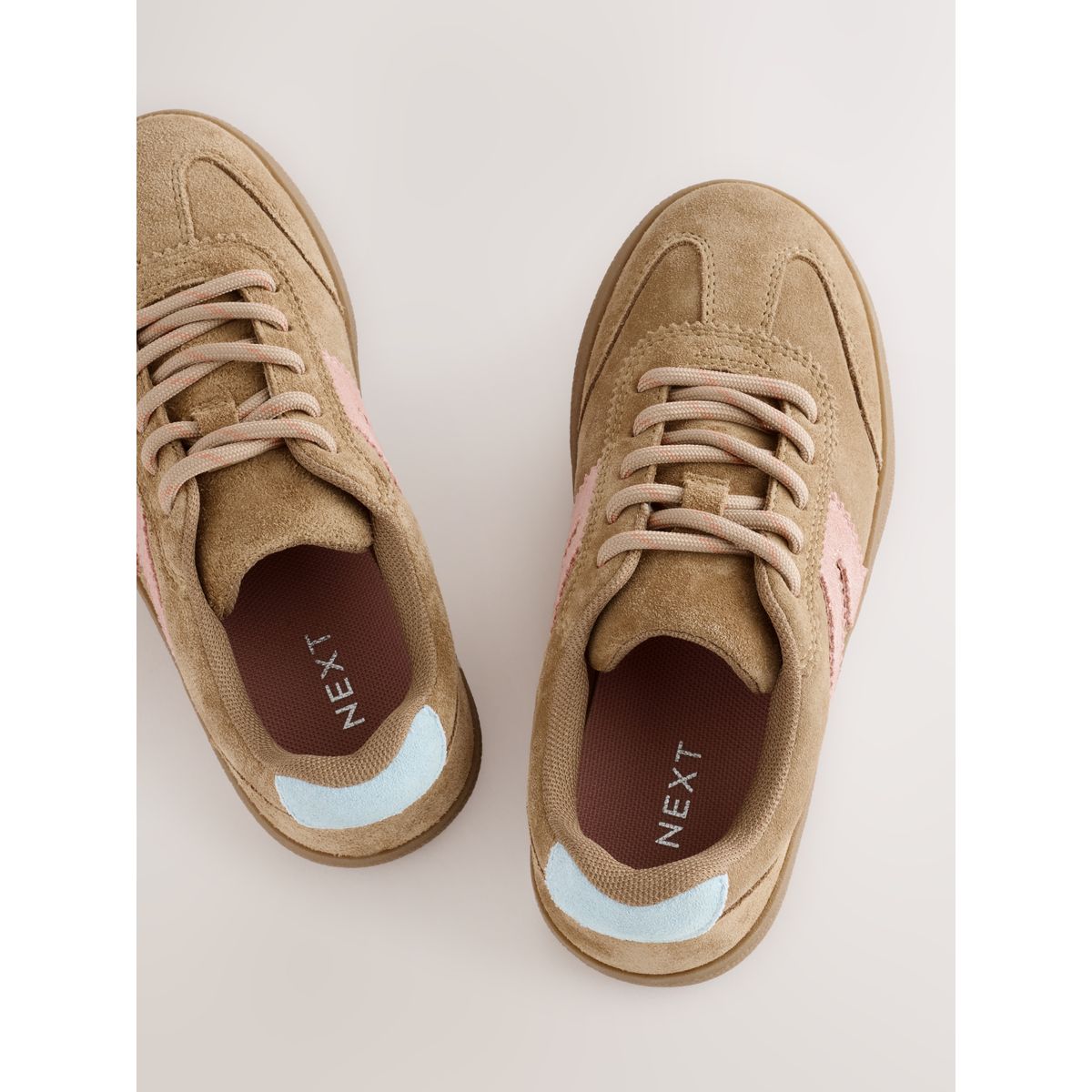 Baskets style rétro beige/rose, NEXT