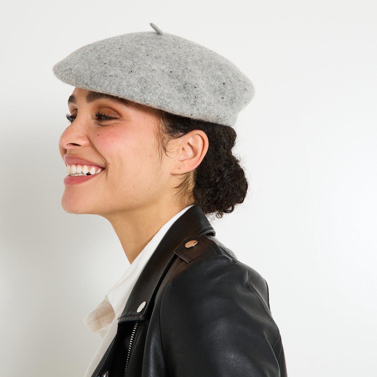 Beret en lainage gris, GRAIN DE MALICE