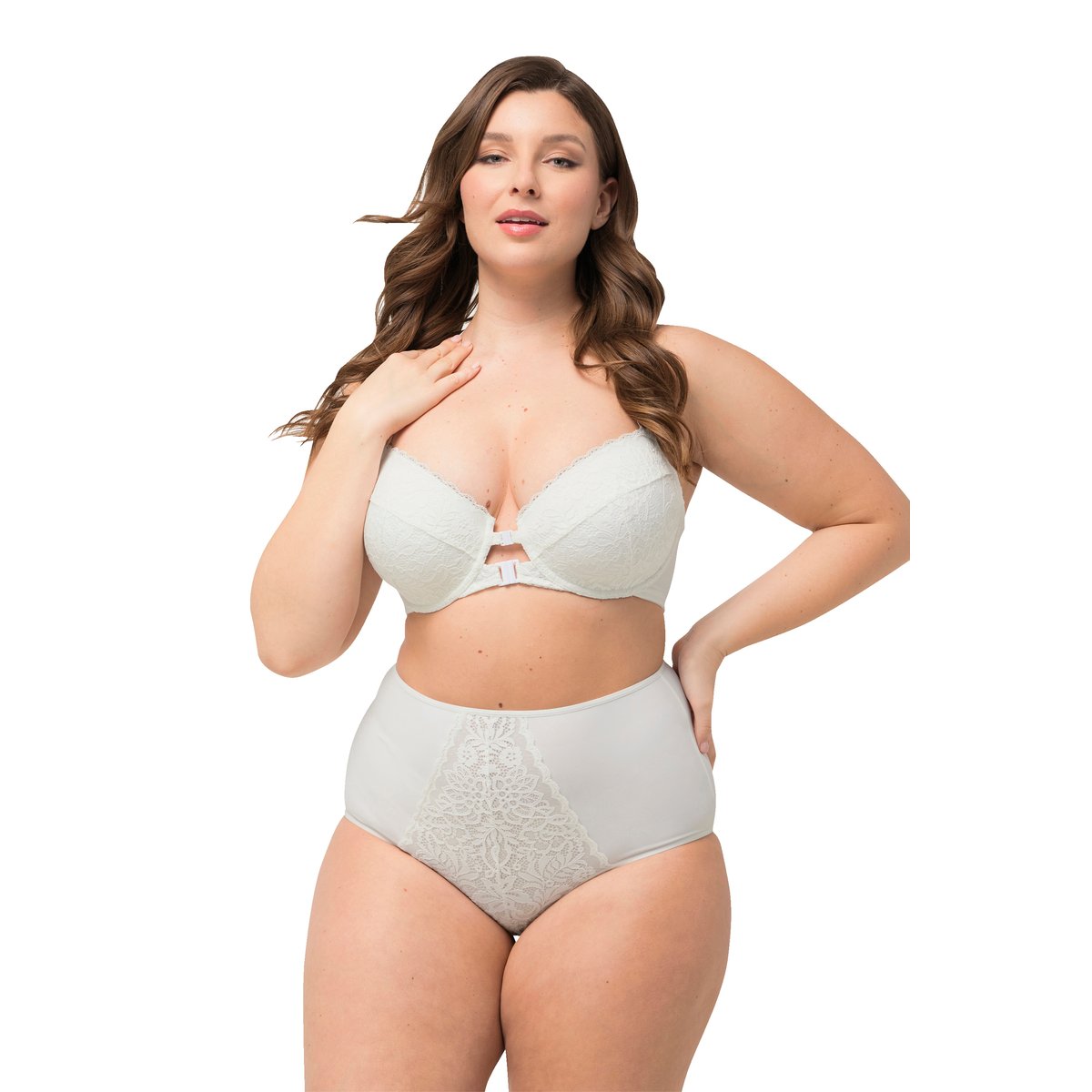 Culotte maxi taille haute avec empiècement blanc crème, ULLA POPKEN