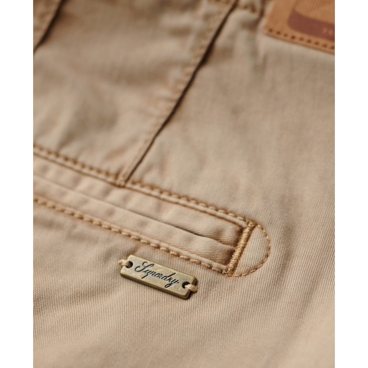 Short chino classique marron taupe délavé, SUPERDRY