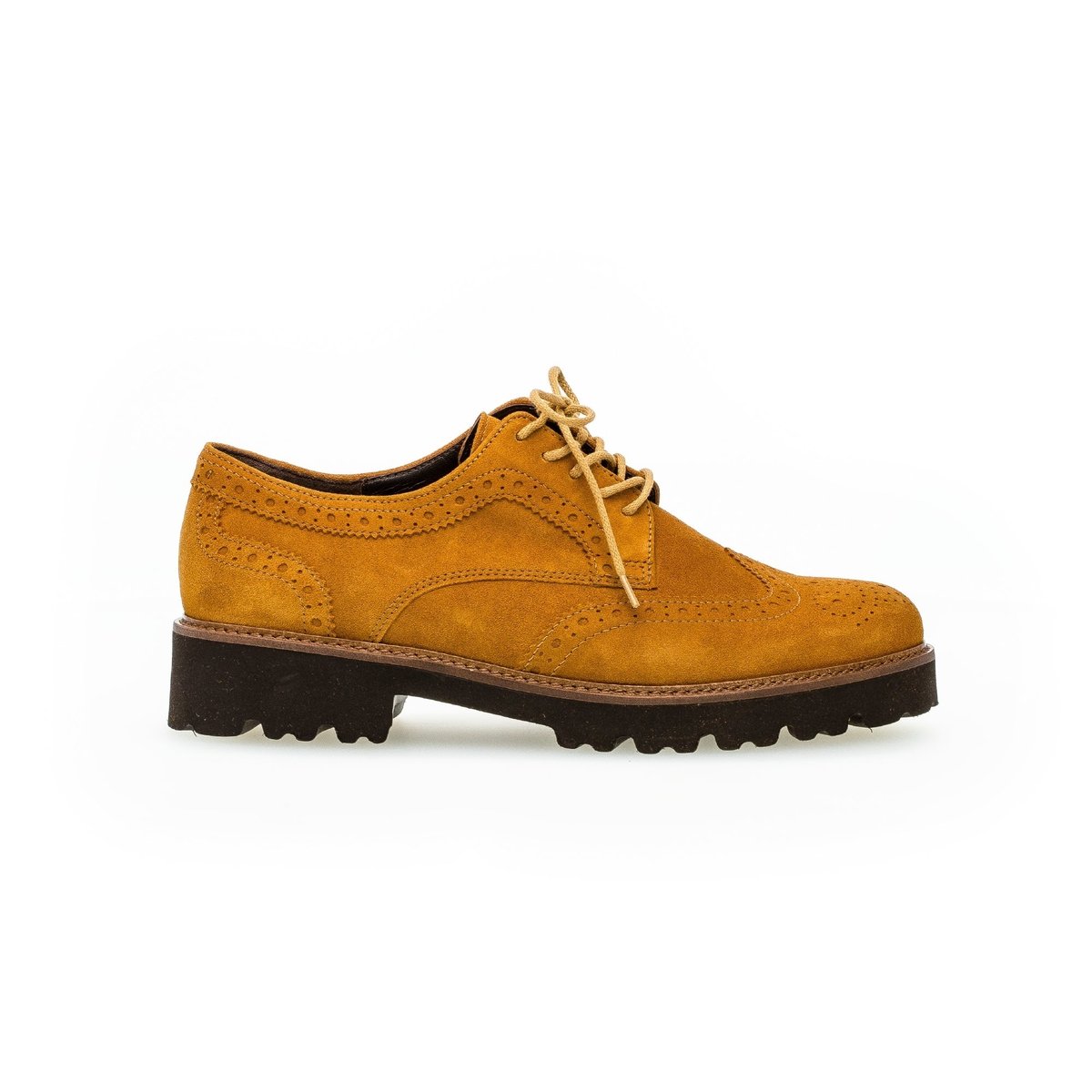Derbies en velours à talon décroché marron velours, GABOR