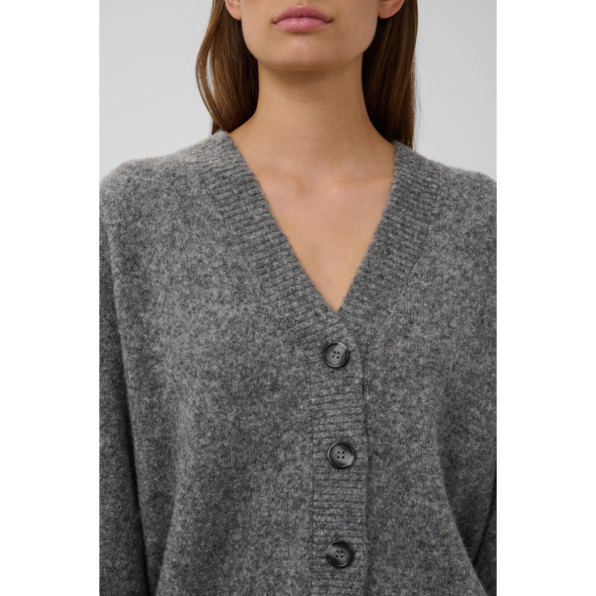 Cardigan à tricot gris grey melange, SOAKED IN LUXURY