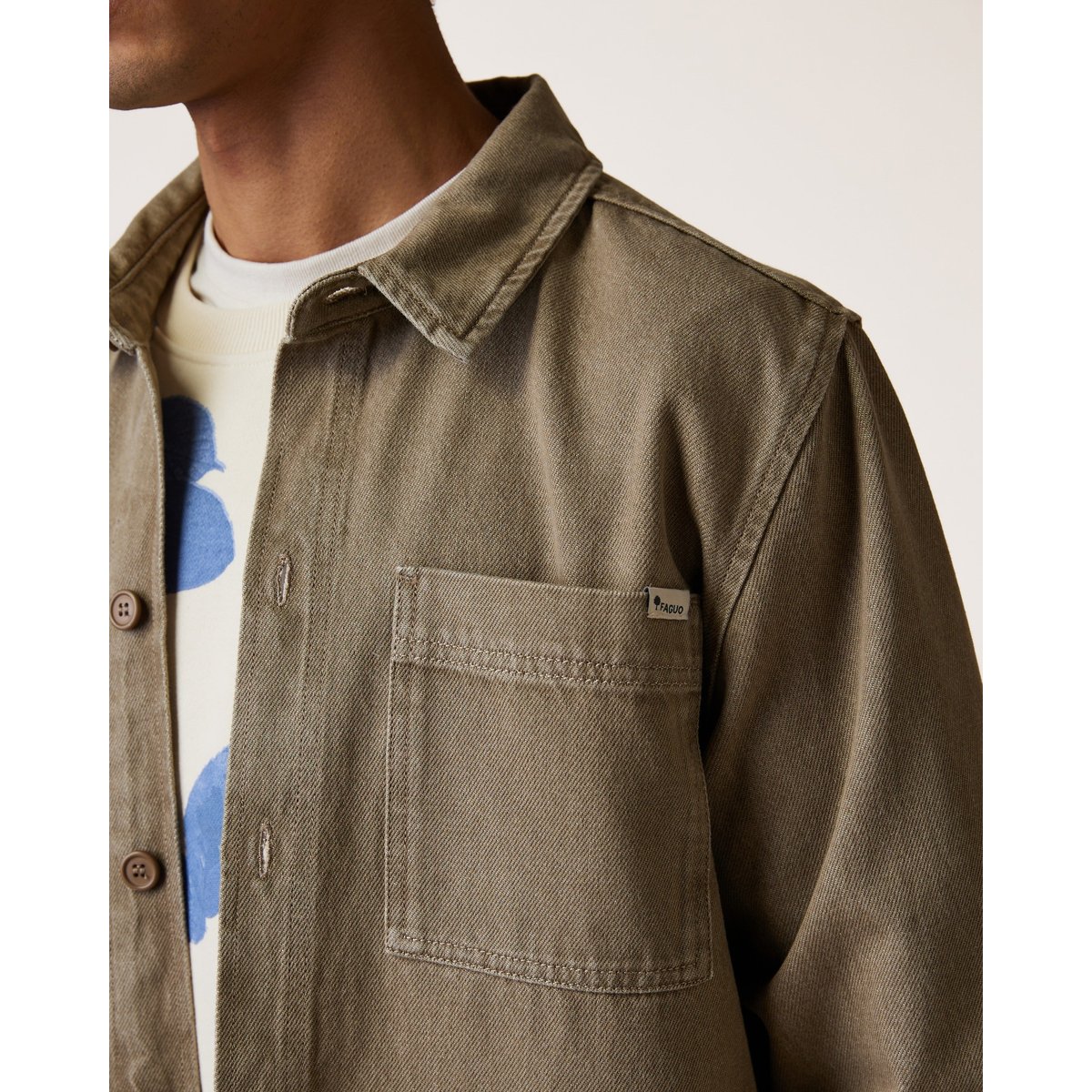 Sur-chemise denim sable, FAGUO