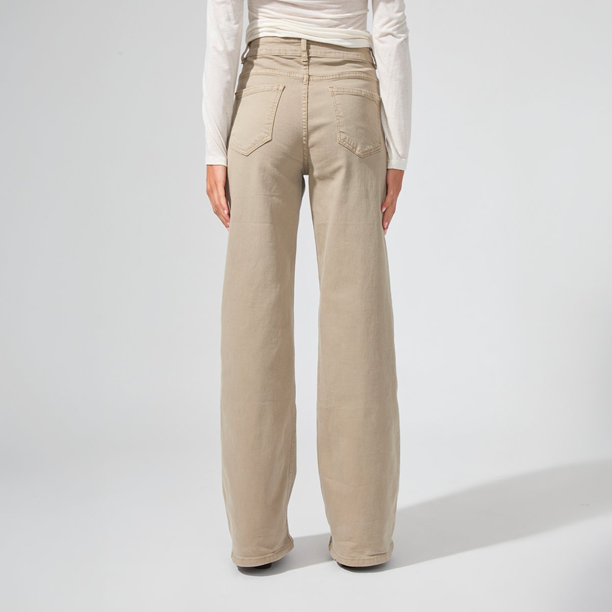 Jean droit taille haute ALAMO beige, BENOA
