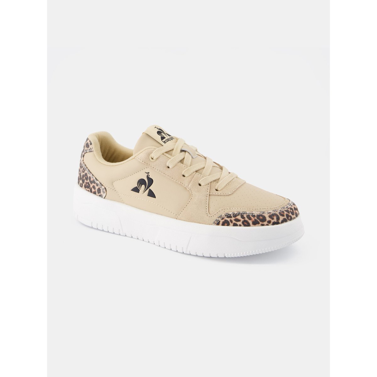 Sneakers de ville compensées en cuir LCS Billie frosted almond, LE COQ SPORTIF