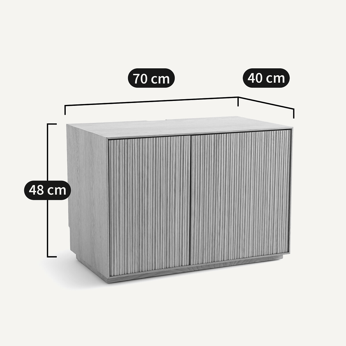 Mueble de almacenamiento cerrado, en roble y chapado, Mikube roble natural, AM.PM