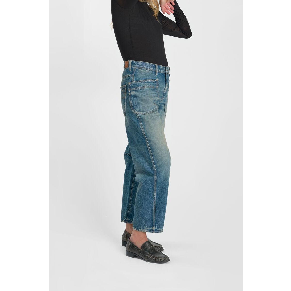 Jeans loose, large balloon , longueur 34 blue, LE TEMPS DES CERISES