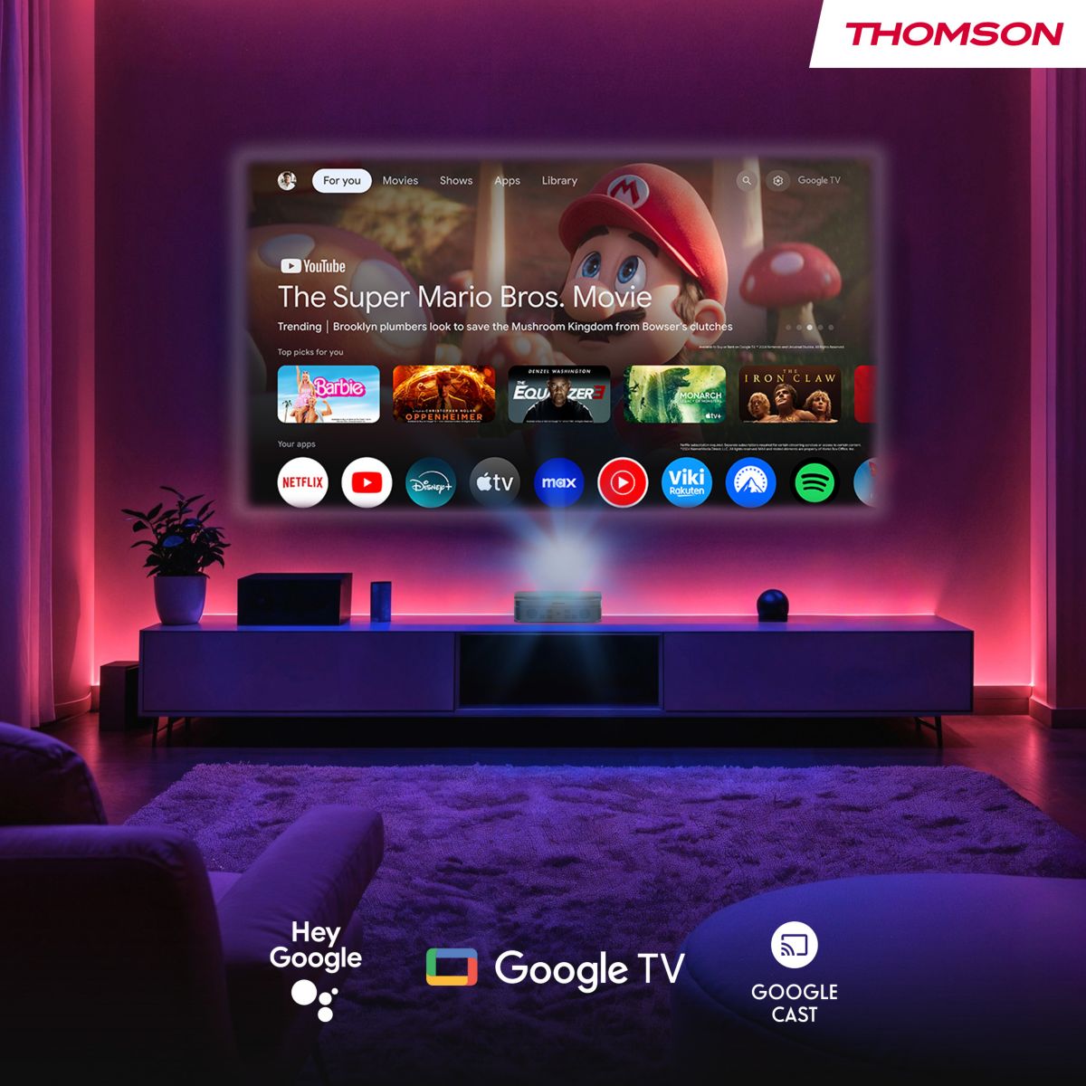 Vidéoprojecteur portable SIRIUS PG55B noir, THOMSON