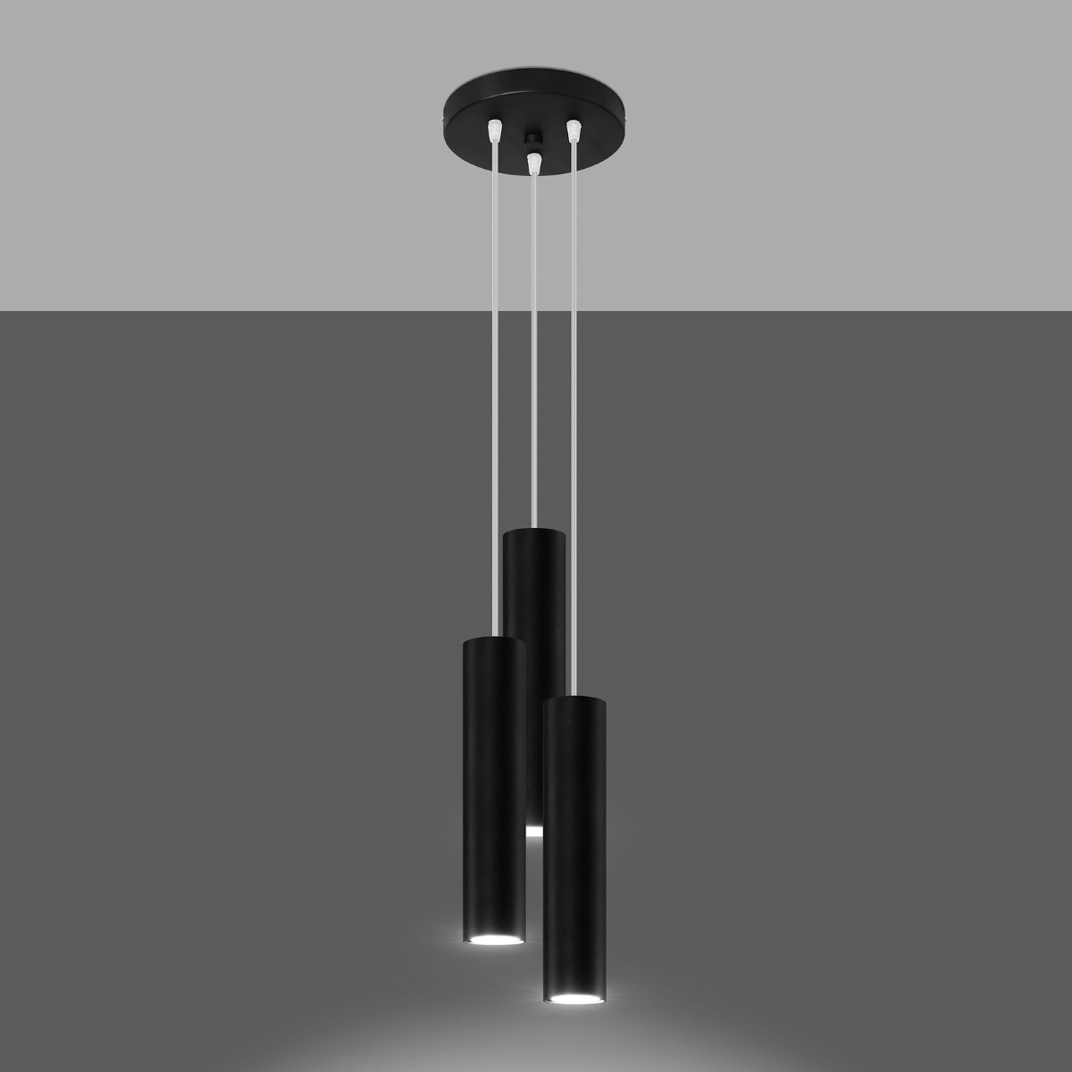 Suspension Acier Noir GU10 3 Lagos noir, EDEN