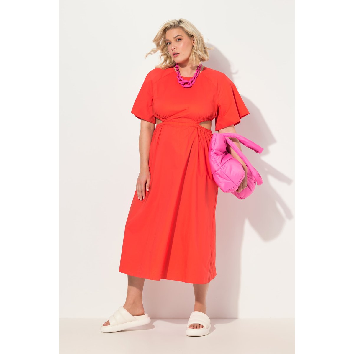 Robe maxi avec découpes poivron, ULLA POPKEN